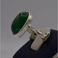 AAE 3113 Chandi Ring 925, Stone: Green Aqeeq - AmeerAliEnterprises