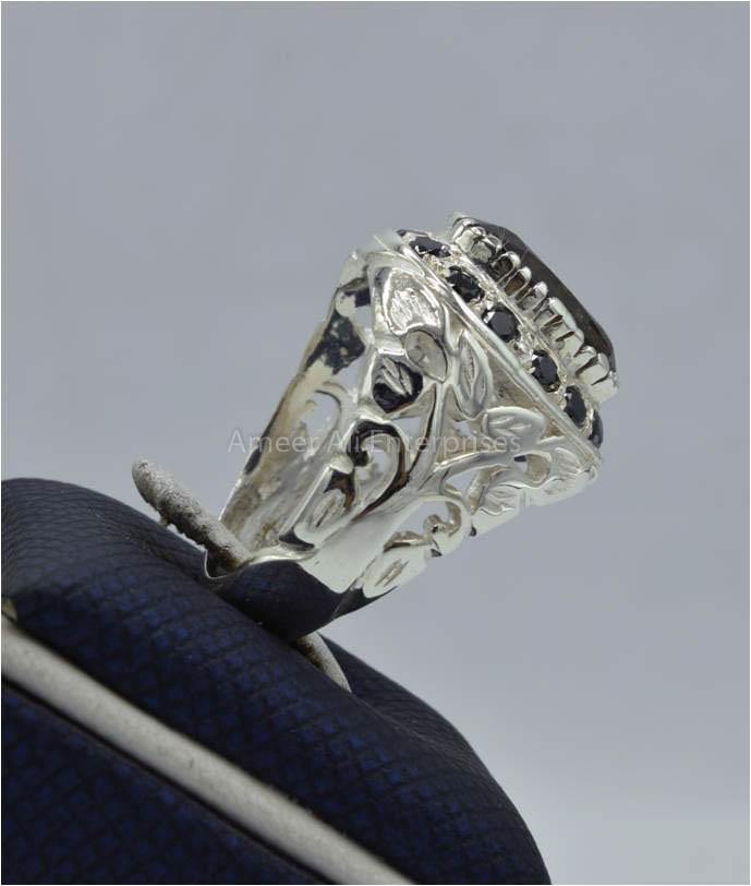 AAE 5819 Chandi Ring 925, Stone: Zabarjad - AmeerAliEnterprises