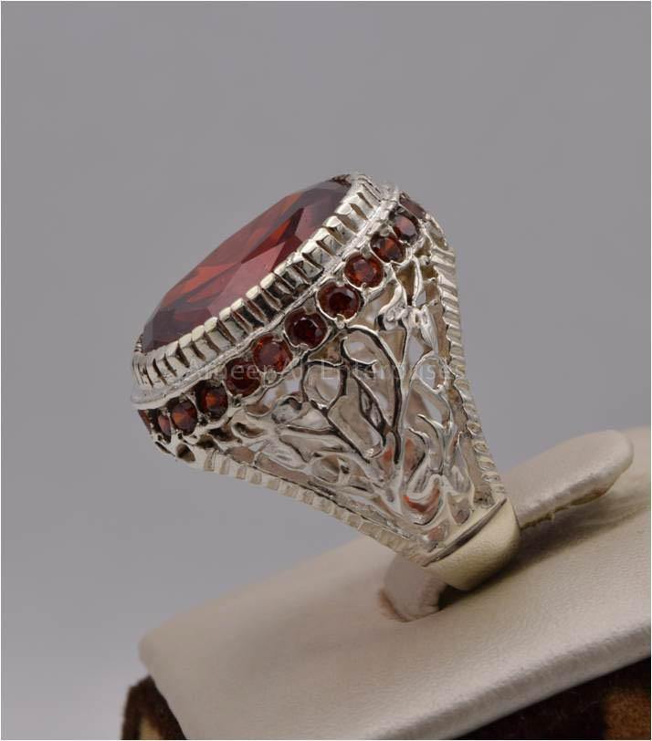 AAE 2480 Chandi Ring 925, Stone: Zircon - AmeerAliEnterprises