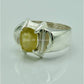 AAE 6862 Chandi Ring 925, Stone: Pukhraj