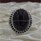 AAE 4371 Chandi Ring 925, Stone: Black Aqeeq