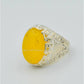 AAE 6285 Chandi Ring 925, Stone: Yellow Aqeeq