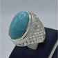AAE 5823 Chandi Ring 925, Stone: Feroza - AmeerAliEnterprises