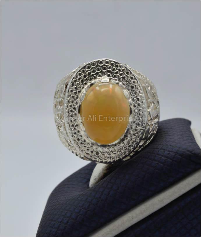 AAE 5931 Chandi Ring 925, Stone: Opal - AmeerAliEnterprises