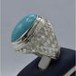 AAE 5823 Chandi Ring 925, Stone: Feroza - AmeerAliEnterprises