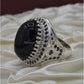 AAE 4371 Chandi Ring 925, Stone: Black Aqeeq