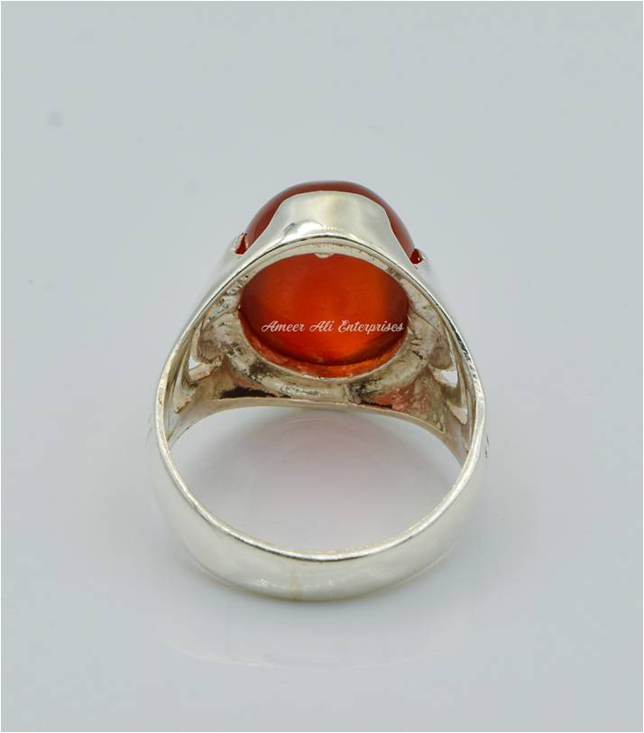 AAE 3926 Chandi Ring 925, Stone: Red Aqeeq
