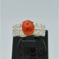 AAE 6278 Chandi Ring 925, Stone: Marjan (Coral)