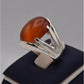 AAE 8220 Chandi Ring 925, Stone: Red Aqeeq - AmeerAliEnterprises