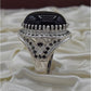 AAE 4371 Chandi Ring 925, Stone: Black Aqeeq