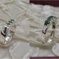 Silver Couple Rings: Pair 27,  Stone: Emerald - AmeerAliEnterprises