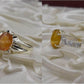 Silver Couple Rings: Pair 9, Stone: Pukhraj (Yellow Sapphire) - AmeerAliEnterprises