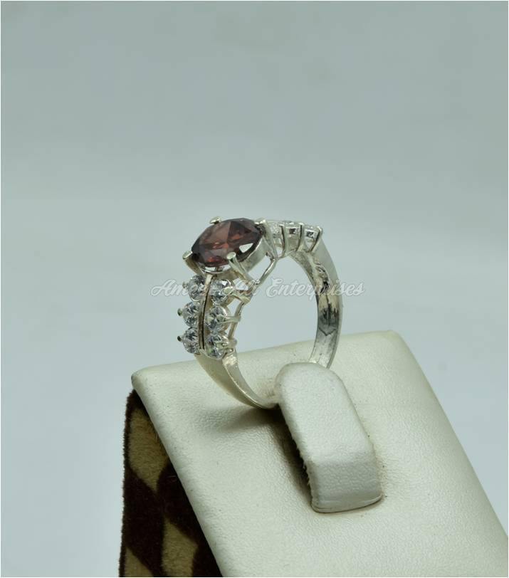 AAE 6119 Chandi Ring 925, Stone: Zircon - AmeerAliEnterprises