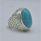 AAE 5823 Chandi Ring 925, Stone: Feroza - AmeerAliEnterprises