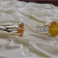 Silver Couple Rings: Pair 9, Stone: Pukhraj (Yellow Sapphire) - AmeerAliEnterprises