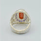 AAE 4536 Chandi Ring 925, Stone: Marjan (Coral)