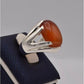 AAE 8220 Chandi Ring 925, Stone: Red Aqeeq - AmeerAliEnterprises