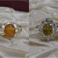 Silver Couple Rings: Pair 10, Stone: Pukhraj (Yellow Sapphire) - AmeerAliEnterprises