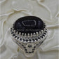 AAE 4371 Chandi Ring 925, Stone: Black Aqeeq