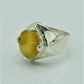 AAE 6848 Chandi Ring 925, Stone: Pukhraj