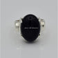 AAE 6564 Chandi Ring 925, Stone: Black Aqeeq