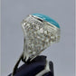 AAE 5823 Chandi Ring 925, Stone: Feroza - AmeerAliEnterprises