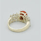 AAE 6278 Chandi Ring 925, Stone: Marjan (Coral)