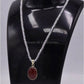 AAE 5839 Chandi Pendant 925, Stone: Red Aqeeq - AmeerAliEnterprises