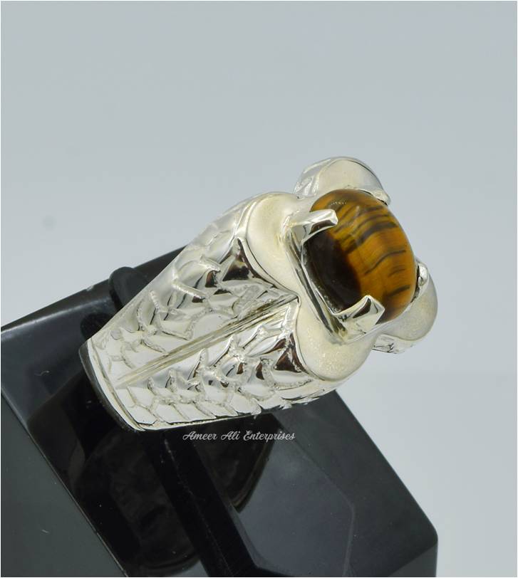 AAE 6242 Chandi Ring 925, Stone: Tiger's Eye