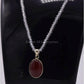 AAE 5839 Chandi Pendant 925, Stone: Red Aqeeq - AmeerAliEnterprises