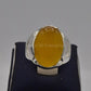 AAE 6535 Chandi Ring 925, Stone: Yellow Aqeeq - AmeerAliEnterprises