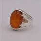 AAE 8220 Chandi Ring 925, Stone: Red Aqeeq - AmeerAliEnterprises