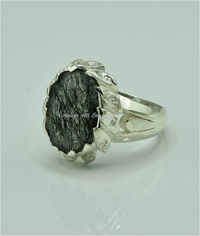 AAE 6900 Chandi Ring 925, Stone: Moh e Najaf