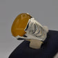 AAE 6535 Chandi Ring 925, Stone: Yellow Aqeeq - AmeerAliEnterprises