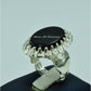 AAE 6824 CHANDI RING 925, STONE: BLACK AQEEQ