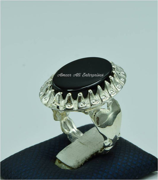 AAE 6824 CHANDI RING 925, STONE: BLACK AQEEQ