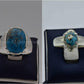 Silver Couple Rings: Pair 139,  Stone: Shajri Feroza - AmeerAliEnterprises