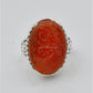 AAE 6572 Chandi Ring 925, Stone: Irani Aqeeq Engraved