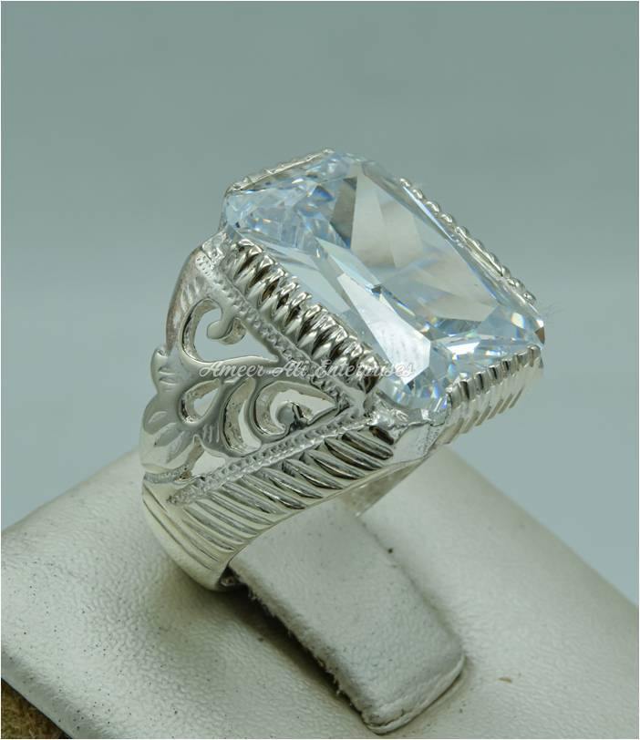 AAE 2249 Chandi Ring 925, Stone: Zircon - AmeerAliEnterprises