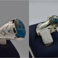Silver Couple Rings: Pair 139,  Stone: Shajri Feroza - AmeerAliEnterprises