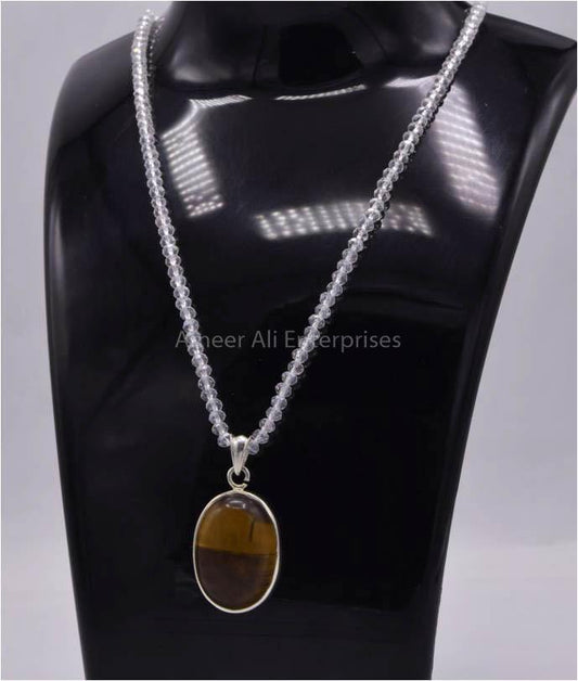 AAE 5840 Chandi Pendant 925, Stone: Tiger's Eye - AmeerAliEnterprises