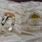 Silver Couple Rings: Pair 10, Stone: Pukhraj (Yellow Sapphire) - AmeerAliEnterprises