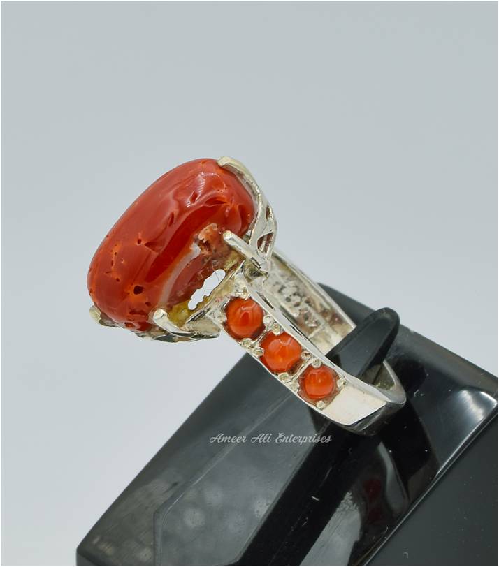 AAE 5828 Chandi Ring 925, Stone: Marjan