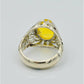 AAE 6529 Chandi Ring 925, Stone: Yellow Aqeeq