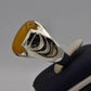 AAE 6535 Chandi Ring 925, Stone: Yellow Aqeeq - AmeerAliEnterprises