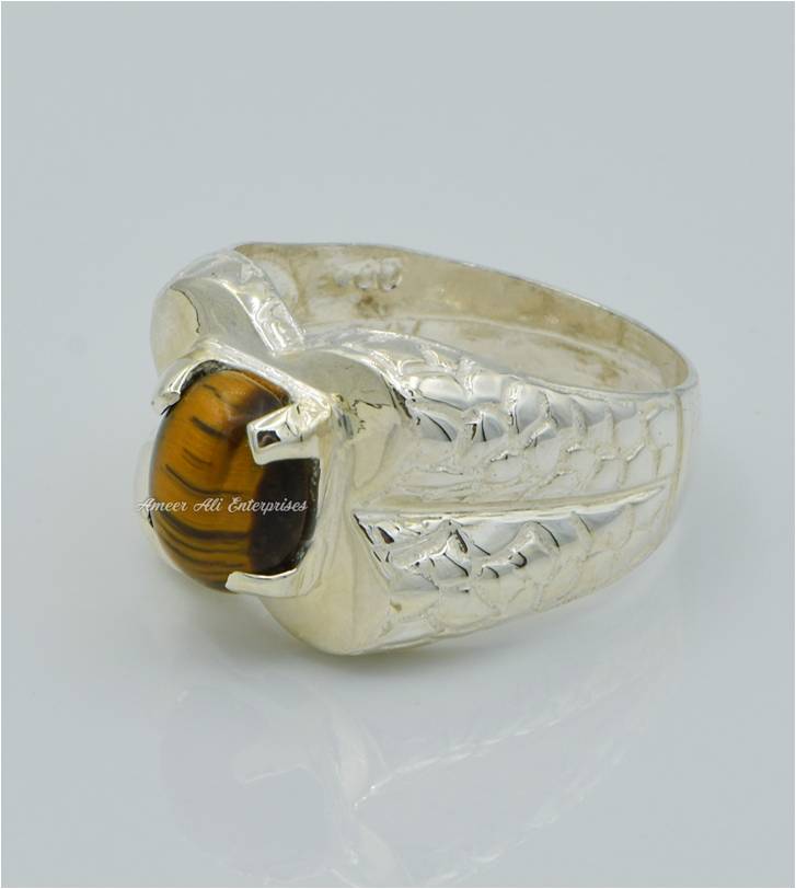 AAE 6242 Chandi Ring 925, Stone: Tiger's Eye