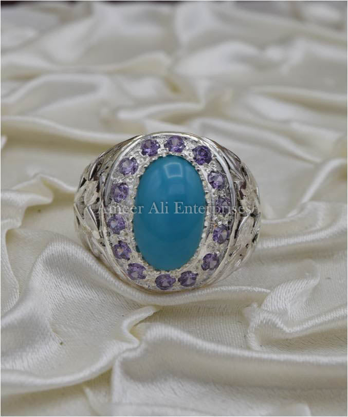 AAE 3925 Chandi Ring 925, Stone: Feroza (Turquoise)