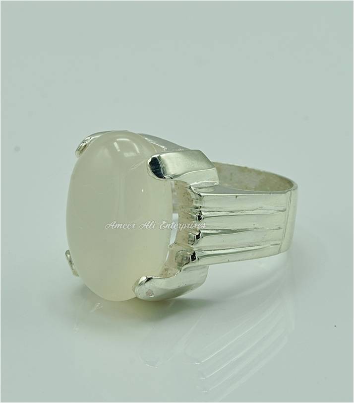 AAE 6874 Chandi Ring 925, Stone: Dur e Najaf