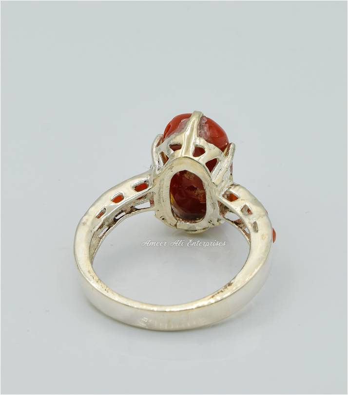 AAE 5828 Chandi Ring 925, Stone: Marjan