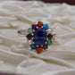 AAE 0527 Chandi Ring 925, Stone: Navratan (Nine Original Stones) - AmeerAliEnterprises